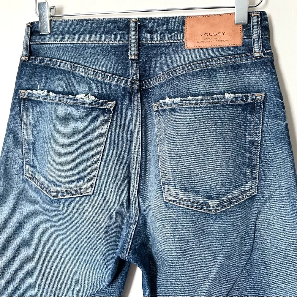 Moussy x Barneys High Rise Slim Straight Ankle Denim Medium Dark Rinse 25‎ - Picture 4 of 6